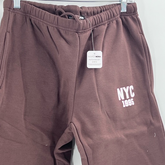 Fashion nova NY Baby Fleece Jogger Set - Brown new large - Picture 5 of 11